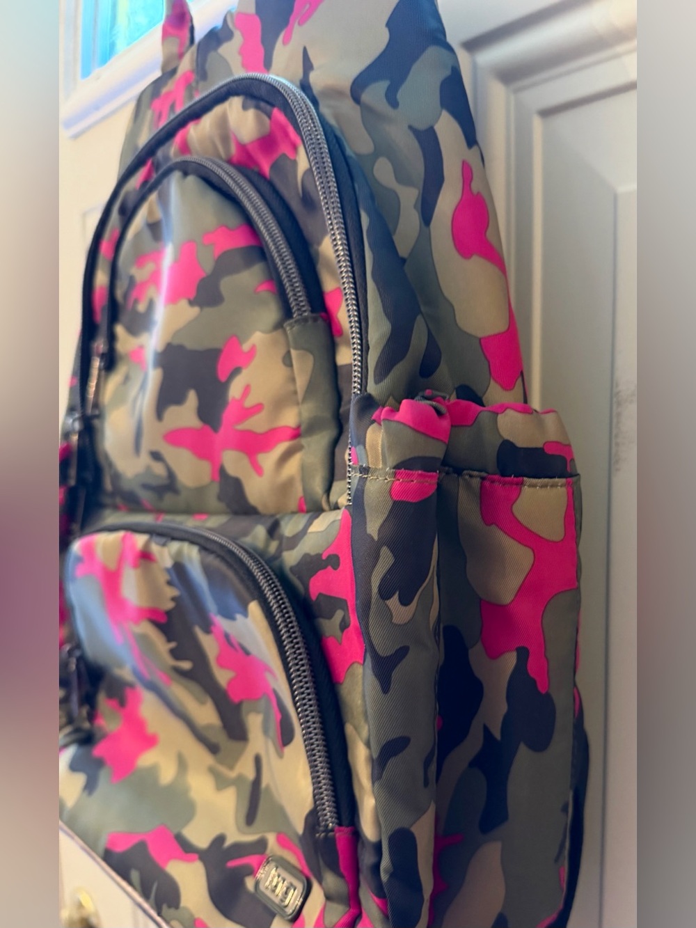 Lug Hatchback Backpack in a Camo Pink Pattern - Picture 4 of 11